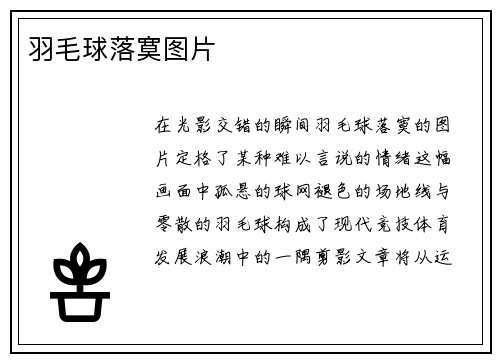 羽毛球落寞图片